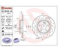 1X Brake disc BREMBO 08.B348.4X MERCEDES-BENZ A-CLASS (W176) 2 2012-2018