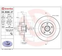 1X Brake disc BREMBO 8.B396.27 for RENAULT LAGUNA Coupe (DT0/1) 2 2008-2015