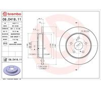 Brembo Brake Disc Toyota Camry 2.5 Hybrid UV Coated Solid 08.D418.11 (68 characters)