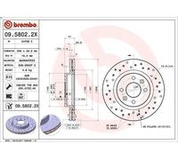 1X Brake disc BREMBO 9.5802.2X for DACIA LOGAN (LS_) 1 2011-2012