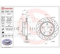 1X Brake disc BREMBO 9.7727.1X for BMW 3 (E46) 2 1998-2001
