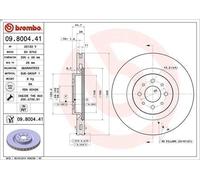 2x Brake disc internally vented 09.8004.41 BREMBO for ALFA ROMEO MITO