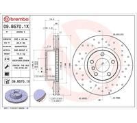 1X Brake disc BREMBO 9.B570.1X for BMW X3 (F25) 2 2010-2017