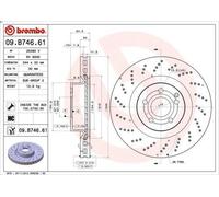 BREMBO Brake Disc Front Perforated/Vented Fits Mercedes-Benz C-Class E-Class