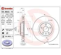 1X Brake disc BREMBO 9.B822.11 for AUDI A5 (8T3) 2 2008-2017