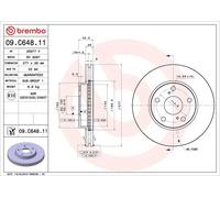 Brembo Brake Disc 09.C648.11 - Internally Vented - 2x for Toyota Corolla Saloon