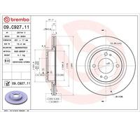 1X Brake disc BREMBO 9.C927.11 for MITSUBISHI MIRAGE VI Saloon (A1_A) 1.2 2013-