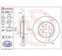 2x Brake disc internally vented 09.C934.11 BREMBO for SUZUKI SWIFT III