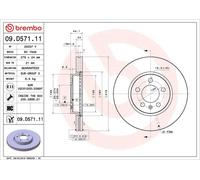 Brake Disc BREMBO 09D57111 For SEAT, VW, AUDI, SKODA (1 pcs)