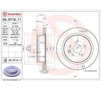 Brembo Brake Discs 09.D719.11 - Vented 310mm Rear fit LEXUS RC300 2.0 (2017-2018) 2 pcs