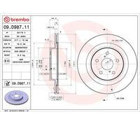 1X Brake disc BREMBO 9.D987.11 for SUZUKI ACROSS (A5Z_) 2.5 2020-