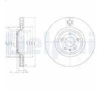 1X Brake disc DELPHI BG9054 for AUDI TT (8J3) 2 2006-2010