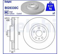 1X Brake disc DELPHI BG9330C for VOLVO XC40 (536) 2 2018-2021