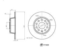 1X Brake disc FEBI 171439 for SEAT LEON (5F1) 2 2018-2020