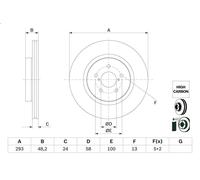 Bosch 0986479H28 Brake Disc Single 48 mm 263FL1 9D76811 BG54C