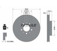 1X Brake disc TEXTAR 92066703 for VOLVO 850 (854) 2 1991-1996