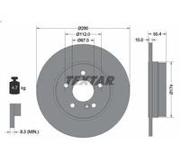 1X Brake disc TEXTAR 92072703 for MERCEDES-BENZ CLK (C209) 3 2005-2009