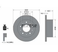 1X Brake disc TEXTAR 92116203 for PEUGEOT BOXER Bus 2 2015-2019