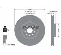 1X Brake disc TEXTAR 92120605 for AUDI A3 (8P1) 2 2004-2012