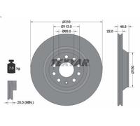1X Brake disc TEXTAR 92140703 for AUDI A3 (8P1) 2 2007-2012
