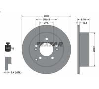1X Brake disc TEXTAR 92156803 for HYUNDAI XG (XG) 3 1998-2005