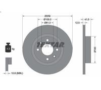 1X Brake disc TEXTAR 92175103 DACIA LOGAN II 1.6 2013-2016