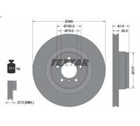 1X Brake disc TEXTAR 92178403 for LAND ROVER RANGE ROVER III (L322) 3 2002-2012