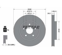 1X Brake disc TEXTAR 92184505 for JEEP COMMANDER (XK, XH) 3 2005-2010