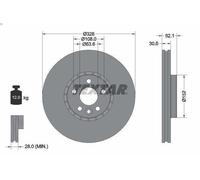 1X Brake disc TEXTAR 92196305 for VOLVO XC60 I SUV (156) 2 2015-2017