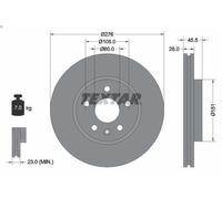 1X Brake disc TEXTAR 92198903 for OPEL ASTRA J GTC 2 2012-2015