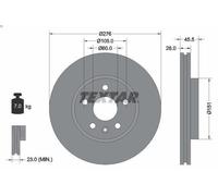 1X Brake disc TEXTAR 92198903 OPEL ASTRA J GTC 2 2012-2015