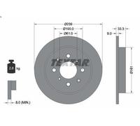 1X Brake disc TEXTAR 92204000 for HONDA CITY V Saloon (GM2, GM3) 1.5 2009-2014