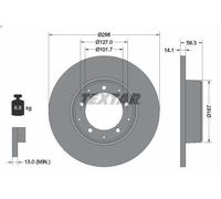 1X Brake disc TEXTAR 92230503 for LAND ROVER DEFENDER Pick Up (L316) 4 1998-2000
