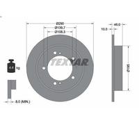 1X Brake disc TEXTAR 92237300 for MACAN (95B) 2.9 2018-