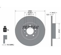 1X Brake disc TEXTAR 92238003 for PEUGEOT 508 I (8D_) 2 2010-2018
