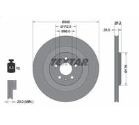 1X Brake disc TEXTAR 92241803 for AUDI A6 C7 (4G2, 4GC) 2 2011-2018