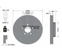1X Brake disc TEXTAR 92253725 for BMW 5 (F10) 2 2010-2016
