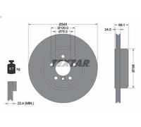 1X Brake disc TEXTAR 92253903 BMW 5 (F10) 2 2011-2016