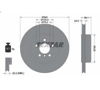 1X Brake disc TEXTAR 92253903 for BMW 5 (F10) 2 2011-2016