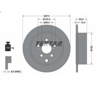 1X Brake disc TEXTAR 92262003 for SUBARU XV (_GP_) 2 2012-2017