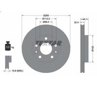 1X Brake disc TEXTAR 92272603 for DACIA DUSTER (HS_) 1.5 2010-2018
