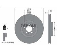 1X Brake disc TEXTAR 92303303 for VW POLO VI (AW1, BZ1, AE1) 1.5 2018-2021