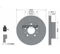 1X Brake disc TEXTAR 92305203 for FIAT DUCATO Bus (230_) 2 2001-2002