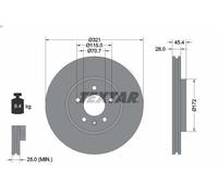 1X Brake disc TEXTAR 92305505 for OPEL INSIGNIA B Grand Sport (Z18) 2 2020-