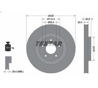 1X Brake disc TEXTAR 92306503 for OUTLANDER III (GG_W, GF_W, ZJ, ZL, ZK) 2 2013-