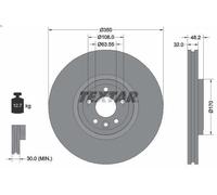 1X Brake disc TEXTAR 92308105 for JAGUAR XE (X760) 2 2015-