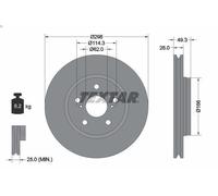 1X Brake disc TEXTAR 92315703 for TOYOTA C-HR (_X1_) 2 2016-