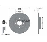 1X Brake disc TEXTAR 92316003 for ABARTH 500 / 595 / 695 1.4 2008-