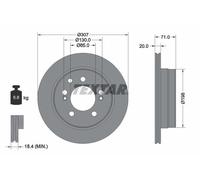 1X Brake disc TEXTAR 92338503 for SSANGYONG KYRON 2 2005-2014