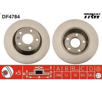 1X Brake disc TRW DF4784 for AUDI TT (8J3) 2 2006-2010